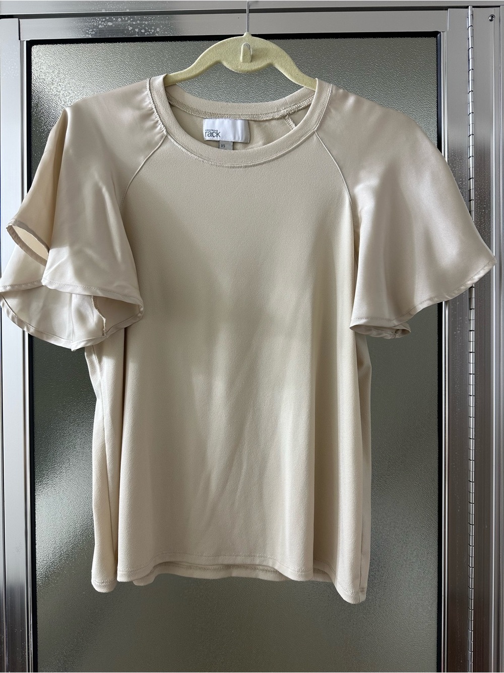 Nordstrom Cream Short Ruffle Sleeve Tee